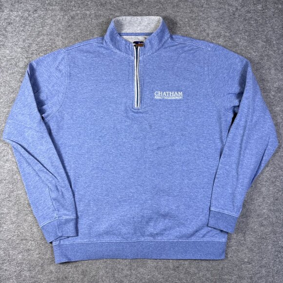 Johnnie-O 1/4 Zip Mens Large Blue Pullover Laguna Blend Sully Chatham Asset MGMT - Picture 1 of 8